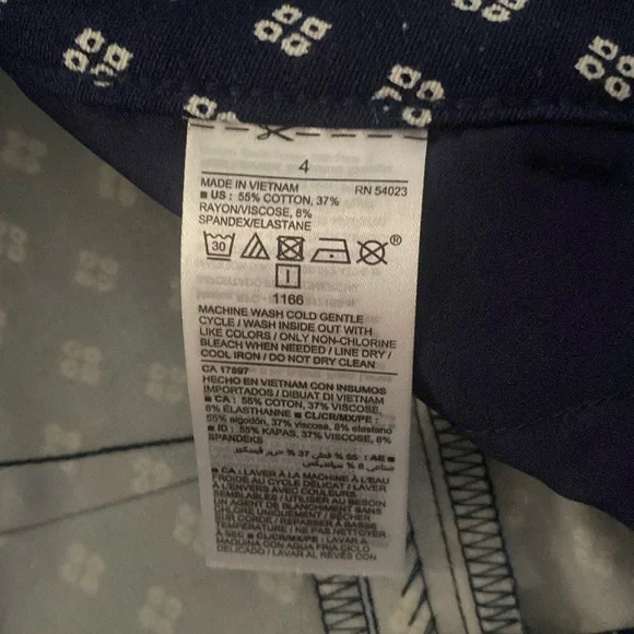 OLD NAVY Pixie High Rise Pants Size 4 NWT Secret-Slim Pockets Cotton Blend Navy - Picture 14 of 15